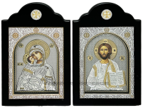 Пара Вседержитель Владимирская   ↕25см ↔16см Полиграфия PVD(серебрение)  Греция