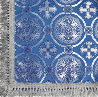 СКАТЕРТЬ   Голубая   ↕100см ↔100см   Парча