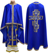 Облачення  Синє  54р/д145см   Королівський атлас Вишивка