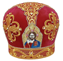 МИТРА   Червона   Розмір 58   Оксамит Вишивка Каміння