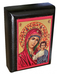 КАЗАНСЬКА   ↕7см ↔5см Дерево Шовкографія  Сусальне золото