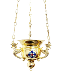ЛАМПАДА  підвісна    ↕55 ↑13 Ø8 см   Позолота Емаль Греція 