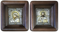 Пара Вседержитель Казанская    ↕14см ↔13см  Гальваника