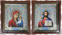 Пара Вседержитель  Казанська   ↕29,5см ↔25,5см Літографія   №52
