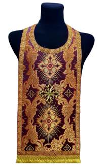 Требный ЕПИТРАХИЛЬ Бордовый Парча 