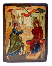 БЛАГОВІЩЕННЯ Пресвятої Богородиці   ↕17см ↔13см Дерево Літографія