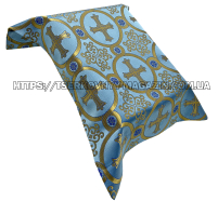 НАКИДКА на АНАЛОЙ  ↑50см ⟷ Верх 34см ⟷Низ 38см  Блакитна  Парча