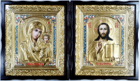 Пара Вседержитель Казанская   38/44см Оклад Эмаль