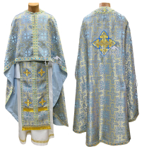 Облачення   Блакитно-золоте  50р/д145см   Парча "Грецький хрест"