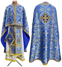 Облачення  Синє  54р/д145см   Парча "Хрест в колі"