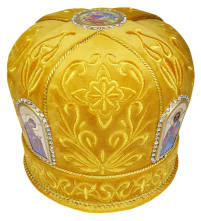 МИТРА   Желтая   Размер 62   Бархат Вышивка 