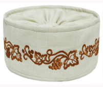 СКУФЕЙКА   Греческая   Бежевая   р57 Габардин Вышивка