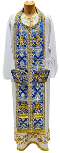 Требний набір ЄПИТРАХИЛЬ і ПОРУЧІ Сині Парча