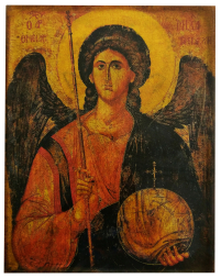 МИХАИЛ АРХАНГЕЛ   ↕38см ↔30см Дерево Литография