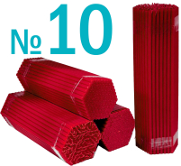 Свечи ПАРАФИНОВЫЕ Красные №10   Количество-52шт