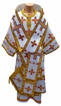 Архієрейське облачення   Біле   54р.   Парча "Прямий Хрест"
