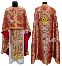 Облачення  Червоне   52р/д145см   Парча "Грецький хрест"