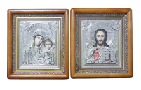 Пара Вседержитель  Казанская   ↕24см ↔21см Литография Оклад   37-УПТ