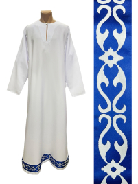 ПІДРИЗНИК   Білий   р54/д155см   Габардин Галун 