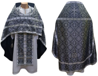 Облачение священника    Черное  56р/д155см   Парча 