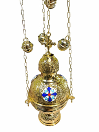 КАДИЛО   ↕68 ↑25 ↔10см   Латунь Позолота Емаль Греція