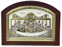 ТАЄМНА ВЕЧЕРЯ   ↕19см ↔24см МДФ Шовкографія PVD(посріблення) Греція