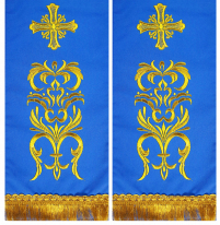ЗАКЛАДКА для ЄВАНГЕЛІЄ Блакитна 19/145см Габардин Вишивка