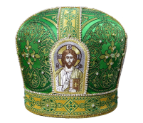 МИТРА   Зелена   Розмір 58   Парча Вишивка