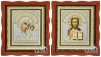 Пара Вседержитель  Казанська   ↕26см ↔23см Літографія   №61-ДС