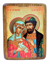 ПЕТРО і ФЕВРОНІЯ   23/17см Дерево Літографія