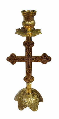 ПІДСВІЧНИК   ↕28.5 ↔12.5см Ø2.2 см.  Латунь Греція  