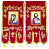 ХОРУГВИ Красные   ↕120см ↔60см Парча