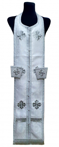 Требний набір ЄПИТРАХИЛЬ і ПОРУЧІ Білий Парча