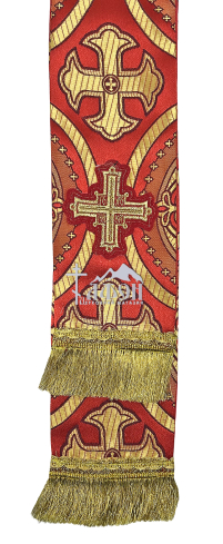 ЗАКЛАДКА для ЄВАНГЕЛІЄ Червона 10/140см Парча 