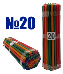 1кгСвечи   РАЗНОЦВЕТНЫЕ  Парафиновые №20   Количество-50шт