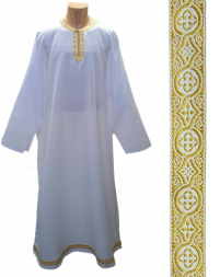 ПІДРИЗНИК   Білий   р58/д155см   Габардин Галун 