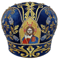 МИТРА   Синяя   Размер 60   Велюр Вышивка 