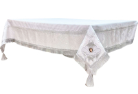 СКАТЕРТИНА   Біла   ↕160см ↔160см   Парча Габардин