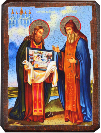 АНТОНІЙ та ФЕОДОСІЙ   17/13см Дерево Літографія