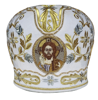 МИТРА   Белая   Размер 59   Бархат Вышивка 