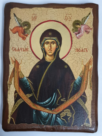 ПОЯС Пресвятой Богородицы   ↕23см ↔17см  Дерево Литография