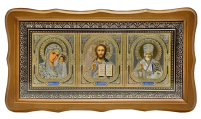 Тройник Вседержитель Казанская Николай   21/39см  Дерево 