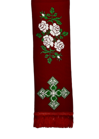 ЗАКЛАДКА для ЄВАНГЕЛІЄ Червона 13/140см  Габардин Вишивка