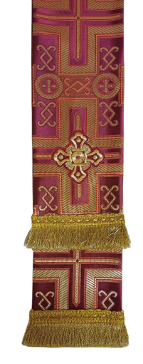 ЗАКЛАДКА для Евангелия Бордовая 11/140см Парча 