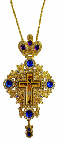 КРЕСТ Наперсный   ↕19см ↔10см Латунь Китай