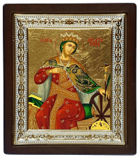 КАТЕРИНА   ↕17см ↔15см МДФ Шовкографія Срібло Сусальне золото Емаль Греція