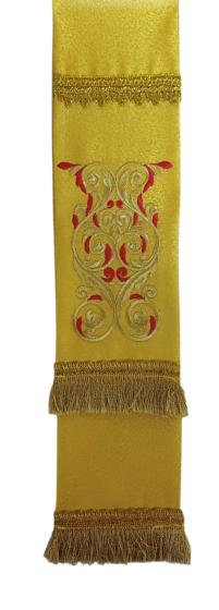 ЗАКЛАДКА для ЄВАНГЕЛІЄ Жовта 10/140см Фактурна Парча Вишивка