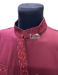 Підрясник грецький   Бордовий 56р   Костюмна тканина "стретч"   Вишивка Грецький візерунок