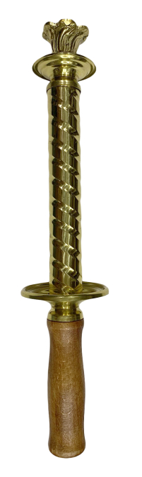 ПІДСВІЧНИК  в руку   ↕48.5см Ø1.5см Латунь Дерево