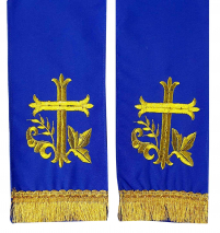 ЗАКЛАДКА для ЄВАНГЕЛІЄ Синя  14/126см Габардин Вишивка